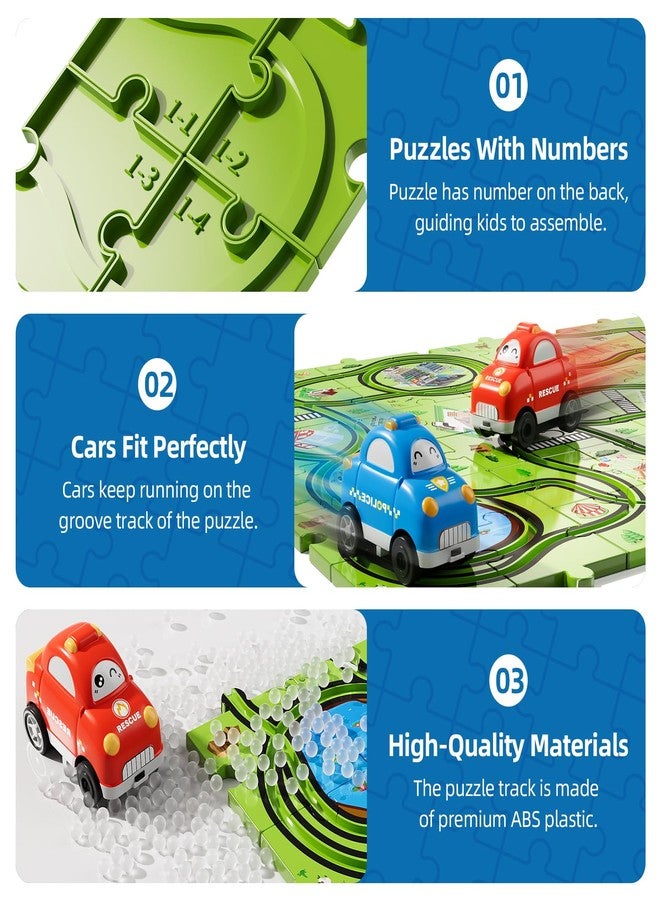 Bennol Toddler Toys Gifts for 2 3 4 5 Year Old Boys, 56pcs Jigsaw Puzzle Race Track Car Set for Kids Boys Toddlers 1-3 2-4 3-5 4-6, Puzzle Tracks Car Toys Gifts for 2 3 4 5 Year Old Boy Kid - Image 4
